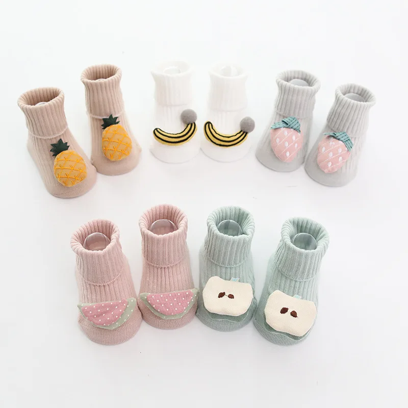 2020 Spring Cute Toddler Baby Socks Anti Slip Infant Floor with Rubber Sole Cotton NewBorn Boys for 0-3 Years |