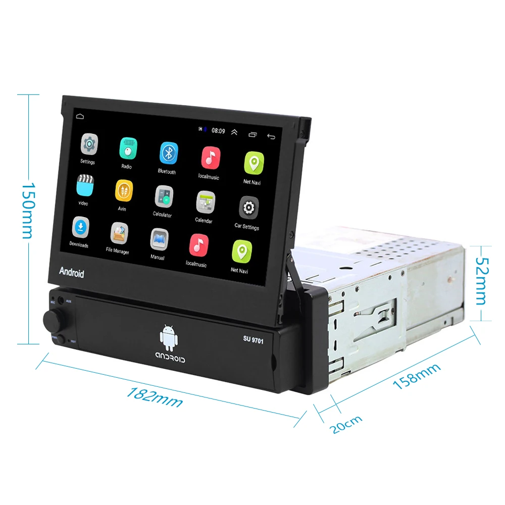 1 Din Android автомобильный Радио мультимедийный плеер GPS навигация Wifi авто MP5 Bluetooth USB FM