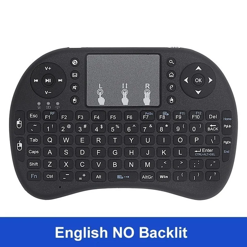 English no backlit SeenDa Mini 2,4G Беспроводная клавиатура сенсорная панель с Цветной подсветкой воздушная мышь русская испанская клавиатура для ноутбука ноутбук ТВ коробка - Цвет: English no backlit