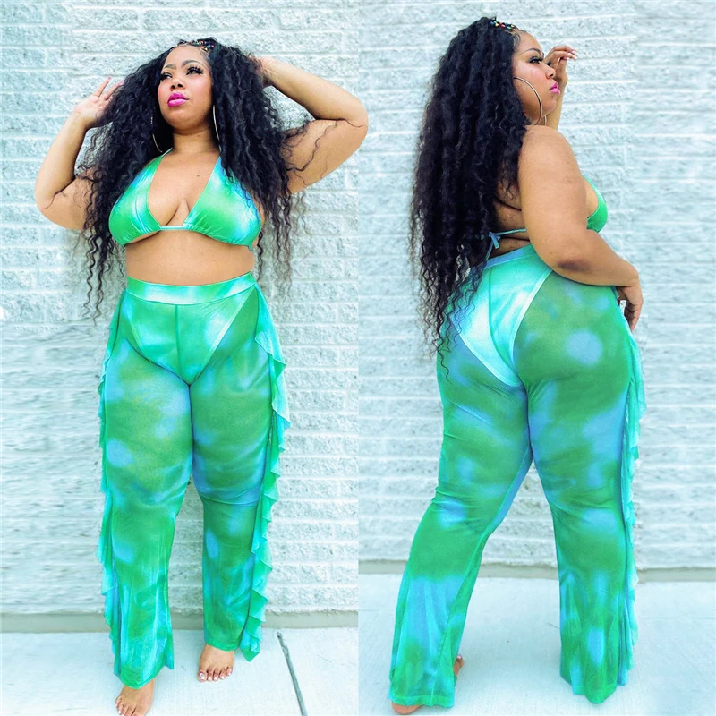 

Womens Sexy Club Outfits Sleeveless Bikini Crop Top and Pants Sets Plus Size 2 Piece Set Women Outfits Wholesale Dropshipping