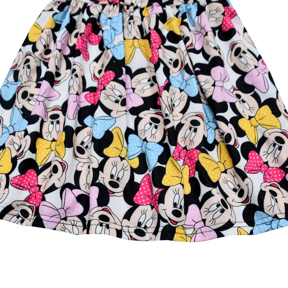 Детское платье с Минни для девочек летнее из молочного шелка жемчужинами