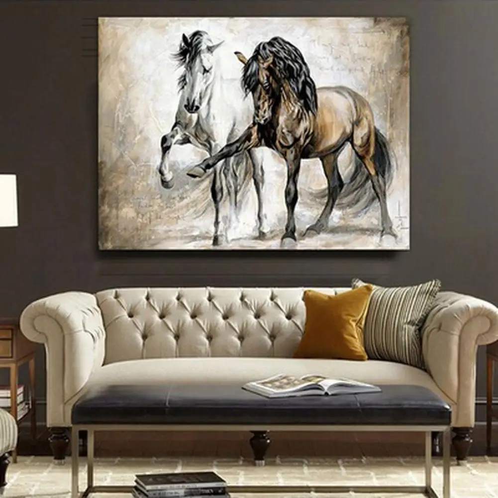 Ностальгический плакат без рамки Картина лошадь танец настенная живопись Декор