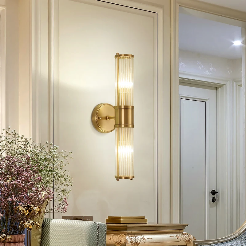 Настенный медный светильник JMZM для спальни простой прикроватный лампа гостиной