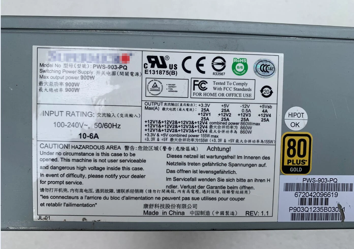 

900W Switching Power Supply FOR Supermicro PWS-903-PQ Power Supply Module