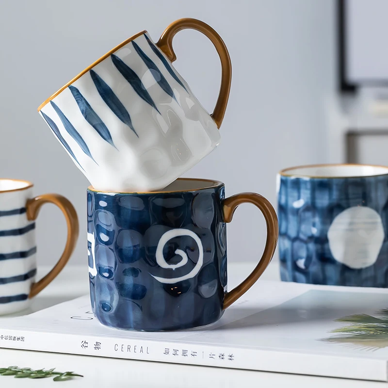 350 мл японский Керамика пивная кружка для воды с ложкой креативные чашки офисные