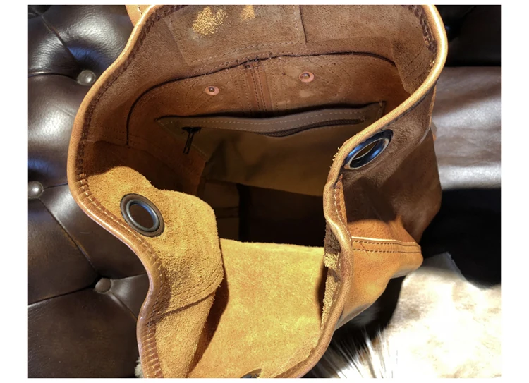 Роскошный винтажный кожаный мужской рюкзак из натуральной кожи в стиле ретро