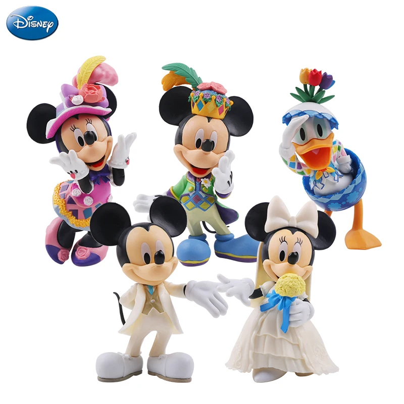 

10-13cm Disney Action Figure Mickey Mouse Minnie Princess Donald Duck Kawaii Doll Birthday Present Children Toy Collection Boy