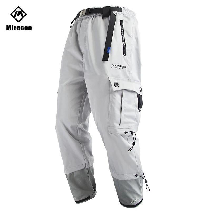 

Mirecoo Harem Pants Men Multi-Pocket Joggers Cargo Baggy Pants Men Trousers Drawstring Harajuku Hip Hop Sweatpants Streetwear