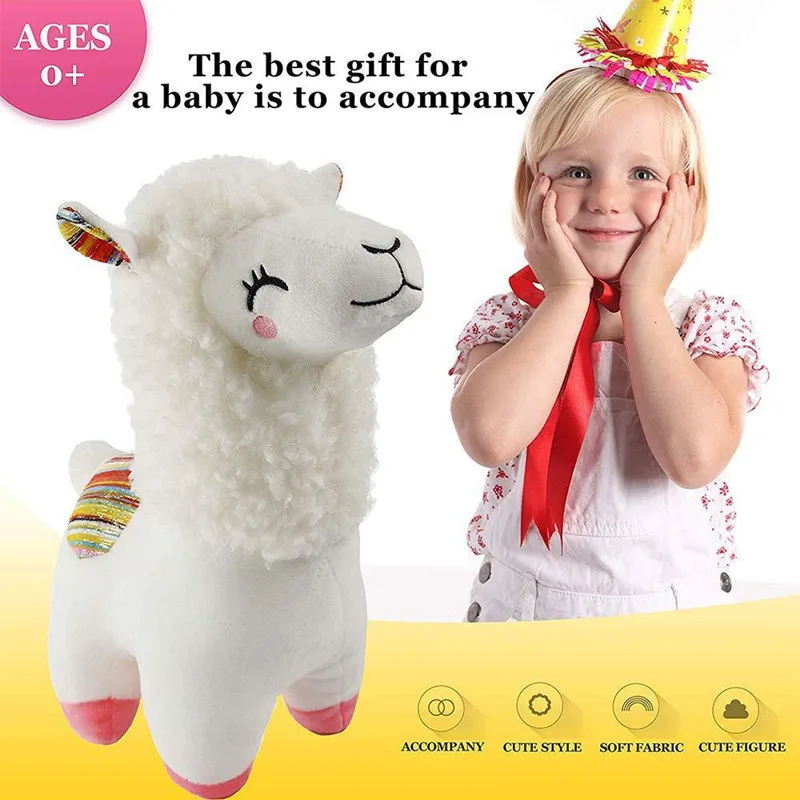 

25cm-45cm Kawaii Alpaca Llama Plush Toy Animal Stuffed Dolls Soft Sheep For Baby Kids Girls Boys Birthday Xmas Gifts 4 Colors