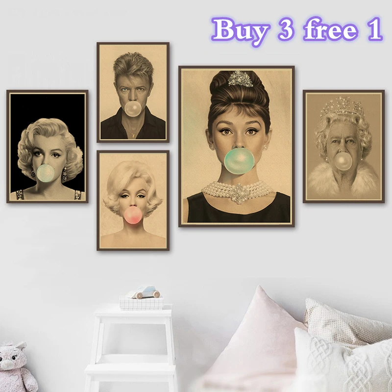 Крафт бумага плакат выдувные пузыри настенные художественные плакаты картинки