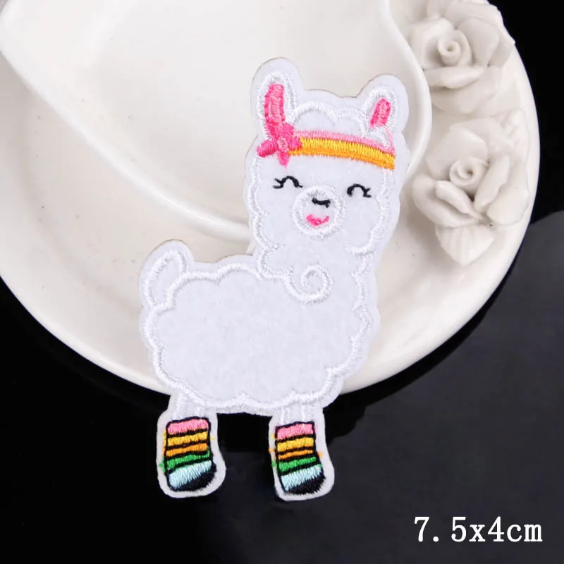 Милые нашивки из альпаки сделай сам в полоску с вышивкой для одежды аппликации