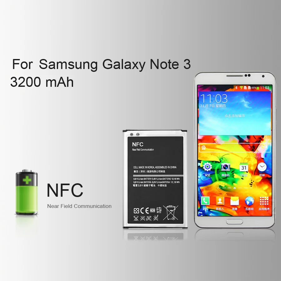 Новый 2019 100% оригинальный KHP телефон батарея для samsung Galaxy Note 3 N9000 N9005 N7200 Замена