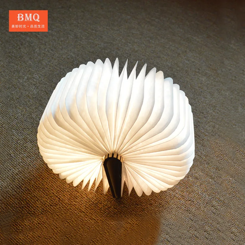 Новый креативный деревянный складной светодиодный ночник в форме книги