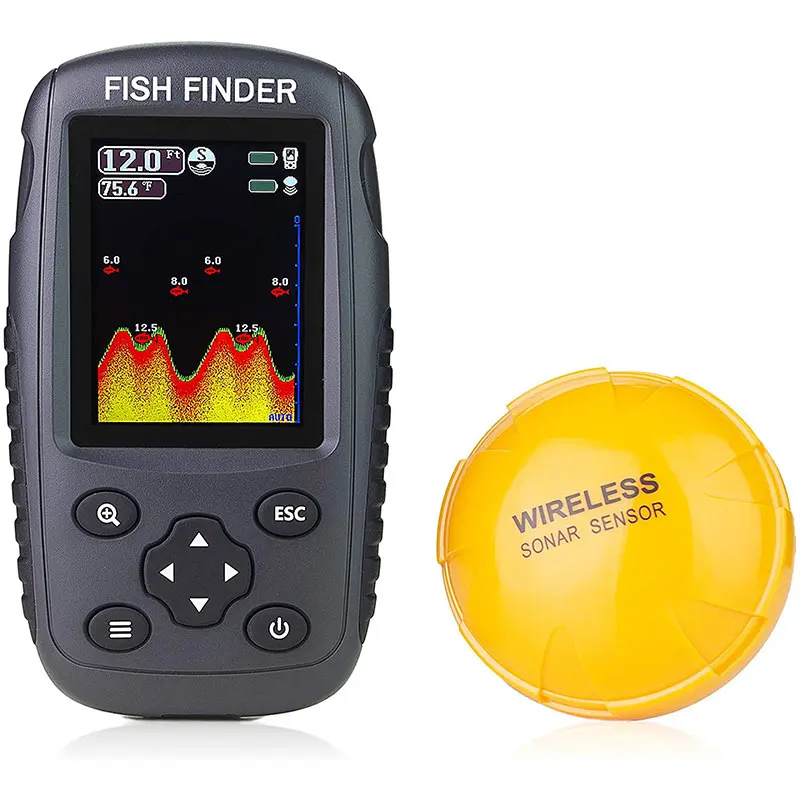 

Portable Rechargeable Fish Finder Wireless Sonar Sensor Fishfinder Depth Locator