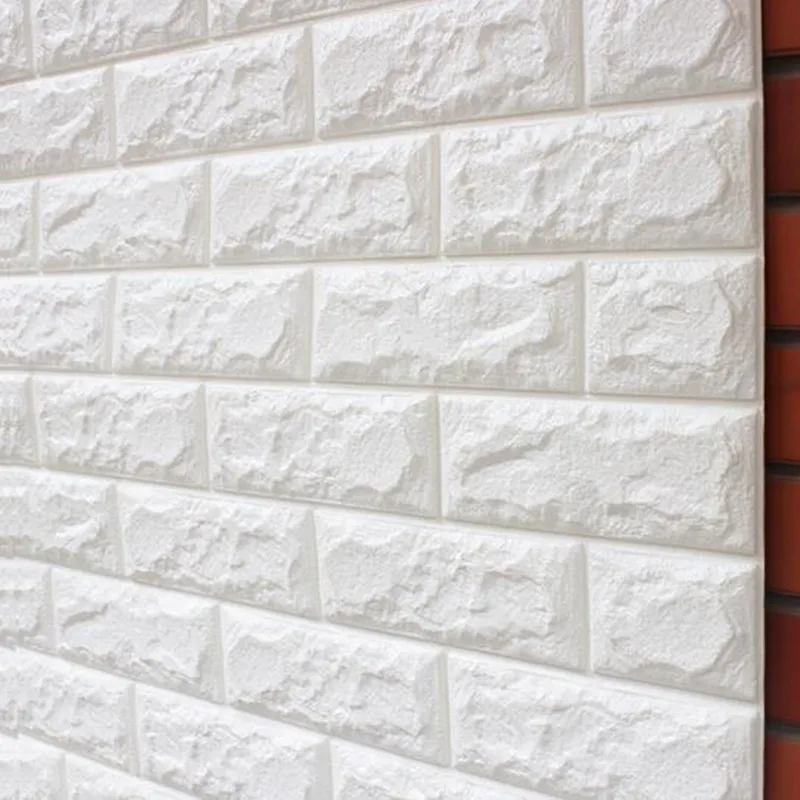 3D белая кирпичная эффект настенная бумага рулон светильник серого современного