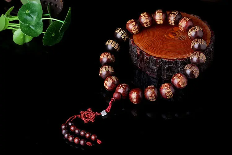 Красное сандаловое дерево тибетское буддистское Писание 18 + 1 четки Мала