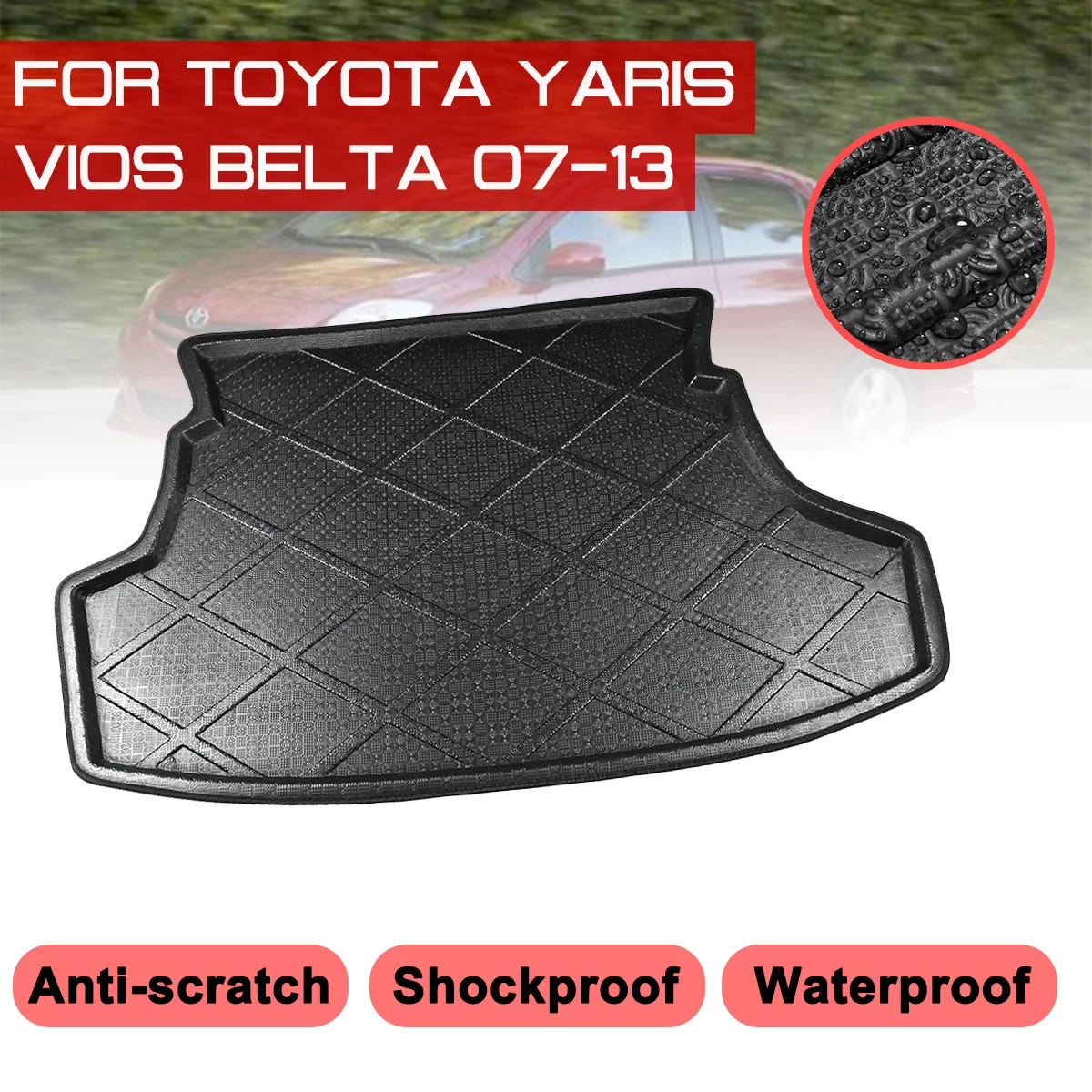 

Автомобильный напольный коврик, задний багажник, противогрязевой чехол, ковер для Toyota Yaris Vios Belta 2007 2008 2009 2010-2013