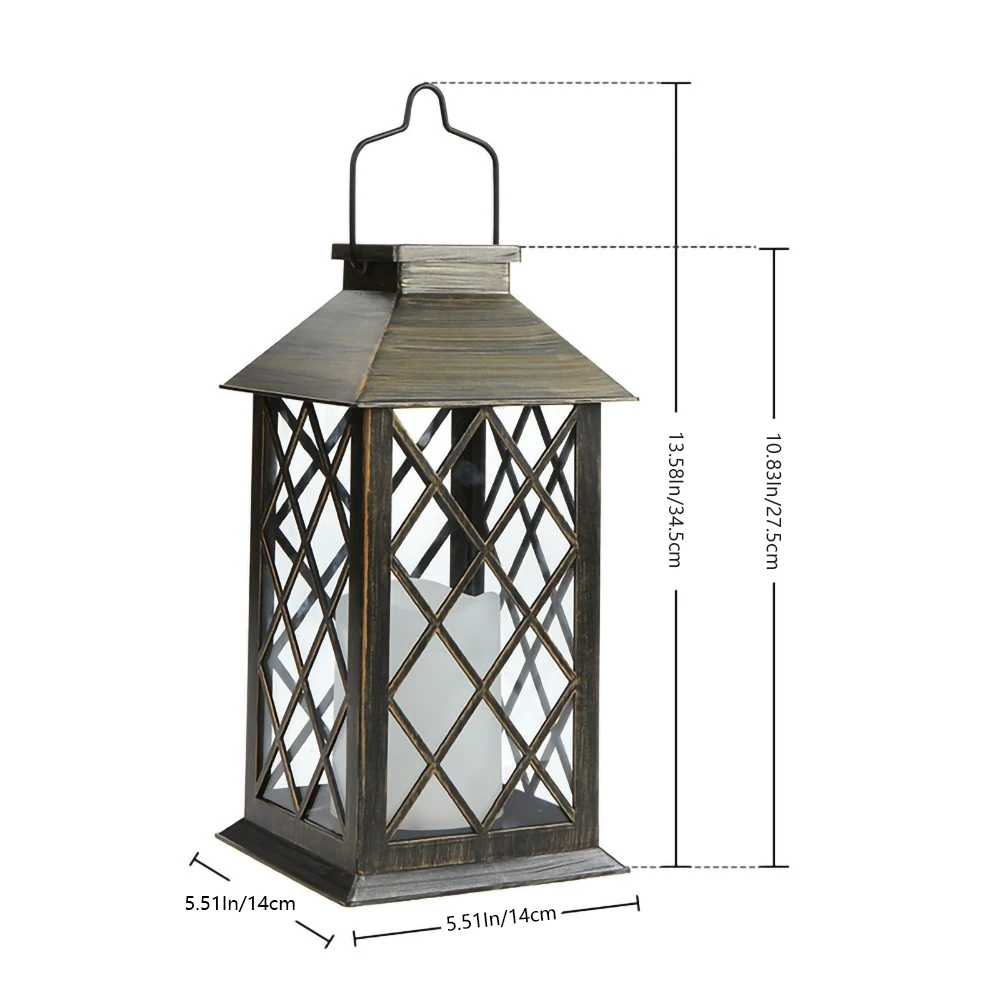 

Tall Vintage Candle Lantern with LED Flickering Flameless Candles LED Candle Lanterns Decorative Indoor Outdoor Hanging Lights