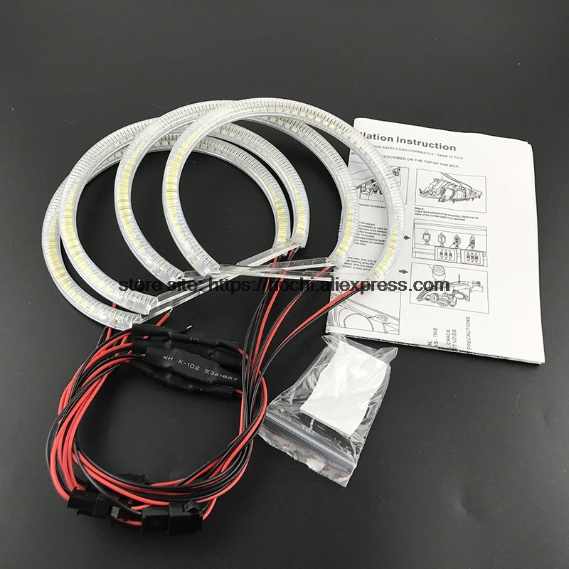 Ultra bright SMD white LED angel eyes 1600LM 12V halo ring kit for Toyota X100 Chaser 1996 1997 1998 1999 2000 2001 | Автомобили и