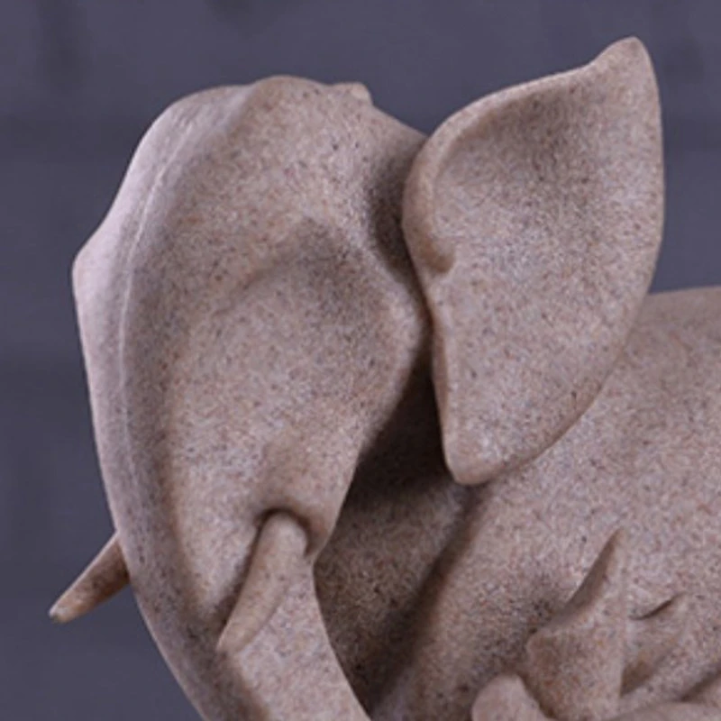 

Sculpture Sandstone Mother and Son Elephant Resin Crafts Home Decoration Ornaments Desktop Decoration Gifts