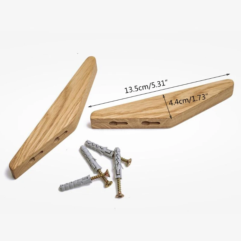 

8 Pcs Natural Wood Clothes Hanger Wall Mounted Coat Hook Decorative Key Holder Hat Scarf Handbag Storage Hanger Bathroom