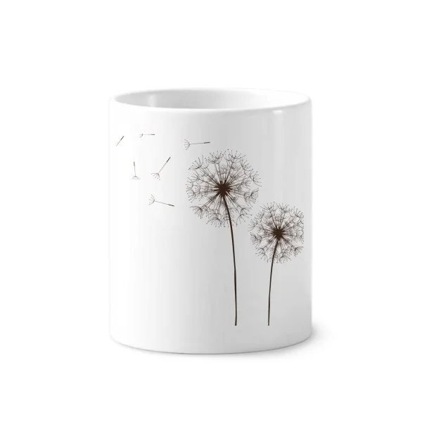 

Flower Plant Dandelion Seed Toothbrush Pen Holder Mug White Ceramic Cup 12oz
