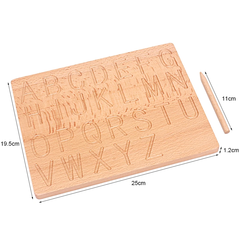 

Montessori Language Toys English Capital Alphabet Letters & 0-9 Digitals Board Cognition Writing Practice Home Work Preshool Toy