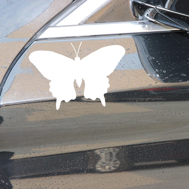 

YJZT 16.2CM*11CM Butterfly Decor Car Door Pattern Vinyl Decal Car Stickers Black/Silver C4-2661