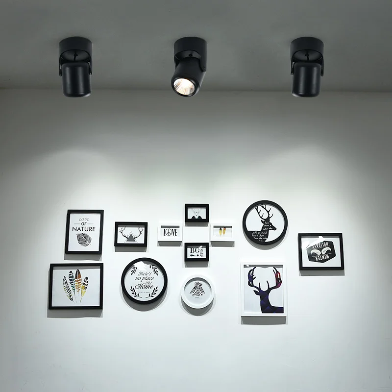 

1pcs high quality dimmable Rotating LED Downlights Surface Mounted adjustment COB ac85-265V 10W 15W LED Ceiling Lamp Spot lights