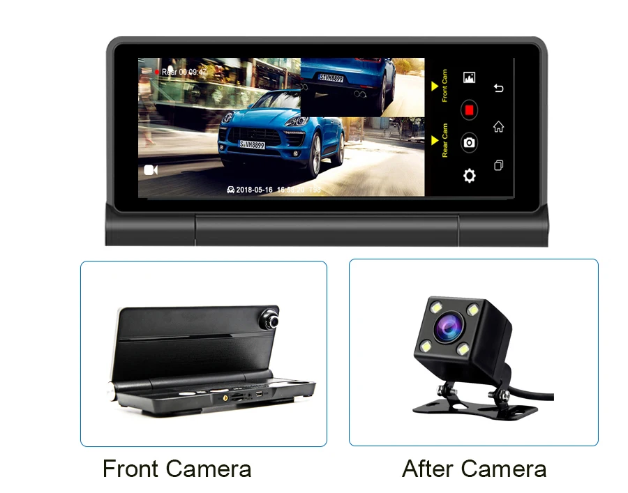 Anfilite 7 дюймов 4G ADAS Автомобильные видеорегистраторы камера Dash Cam Full HD 1080P рекордер видео регистратор ночное видение автомобиля gps видеорегистратор