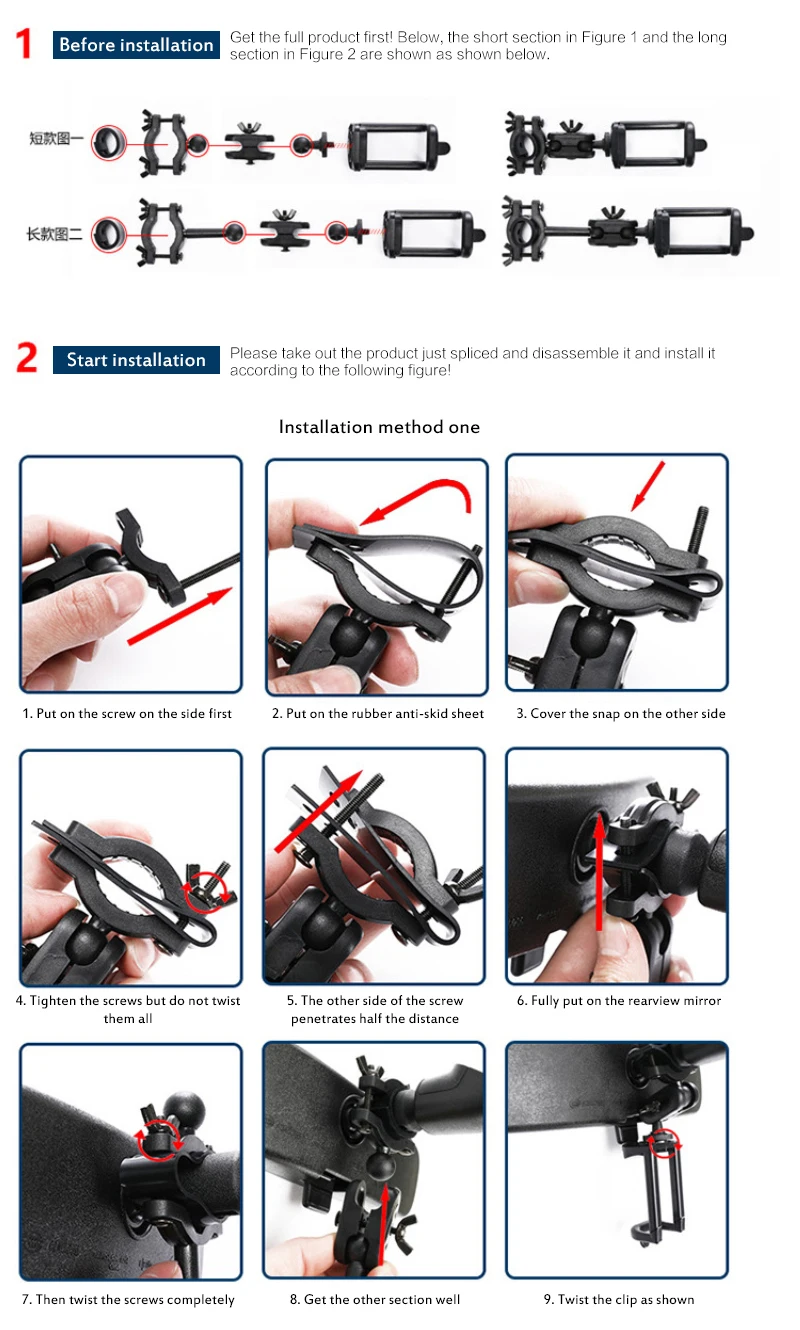 

Universal Auto Car Rearview Mirror Extension Bracket Mobile Phone Holder Universal Modified Multi-function Bracket For GPS