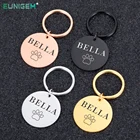 Идентификационная бирка для домашних животных, персонализированный брелок для ключей для ошейника собаки с именем, именем, номером, гравировкой, брелок для щенка, домашнего питомца с защитой от потери