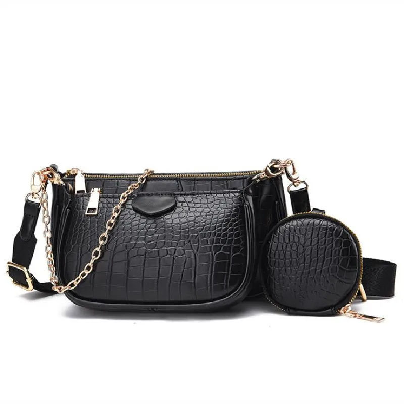 3 шт./компл. новый дизайн сумки из крокодиловой кожи через плечо для женщин
