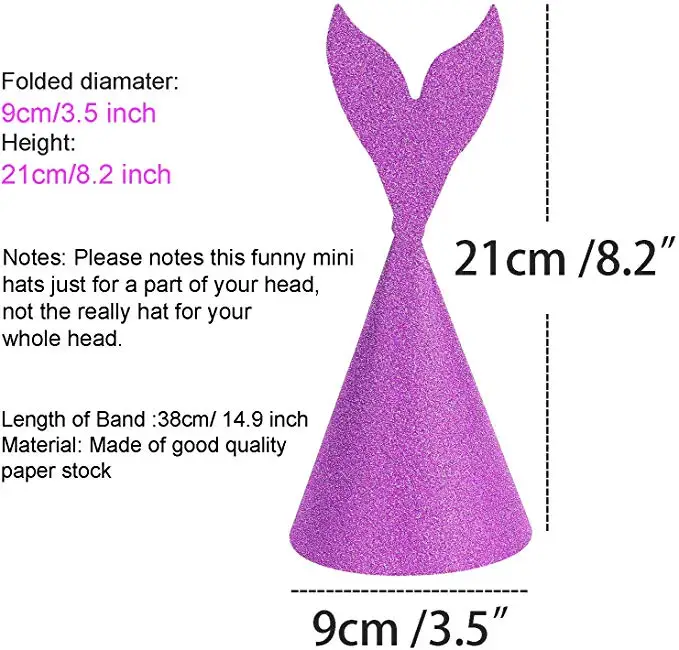 10 шт. блестящий хвост русалки шляпы ручной работы для вечерние корона на день