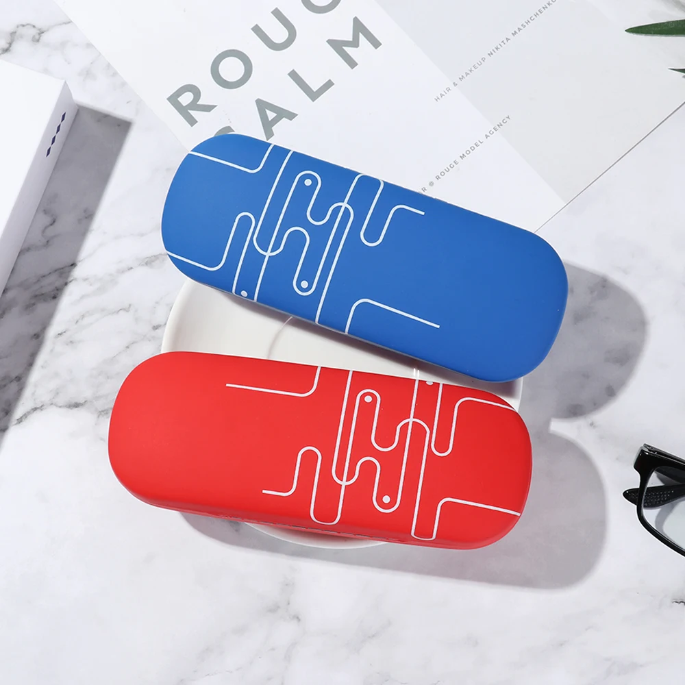 Модный чехол из искусственной кожи для очков жесткий защитный мужчин женщин