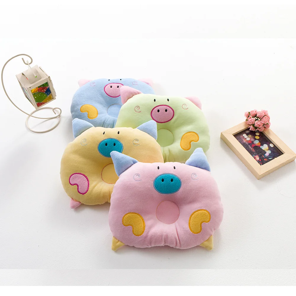 1Pcs Baby Newborn Pillows Lovely Animal Pattern Baby Shape Pillow Anti-rollover Baby Headrest Pillow Pad