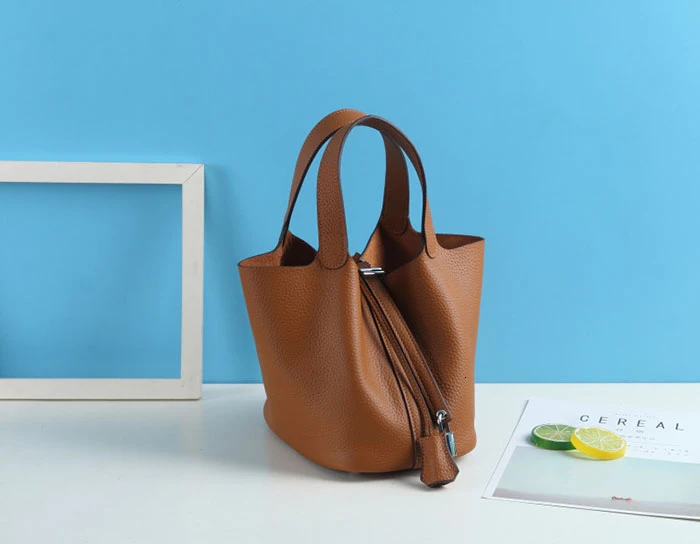 Unua amo Brand Women Handbags Fashion High Capacity Basket Bag Ladies Luxury Genuine Leather Bucket Totes Hand Bags