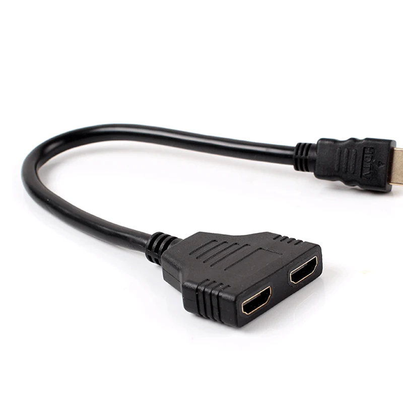 Converter 1 Male to 2 Female HDMI-compatible Splitter Cable 1080P HD Quality 3D Computer Monitor Set-top Box Data Extension Wire |