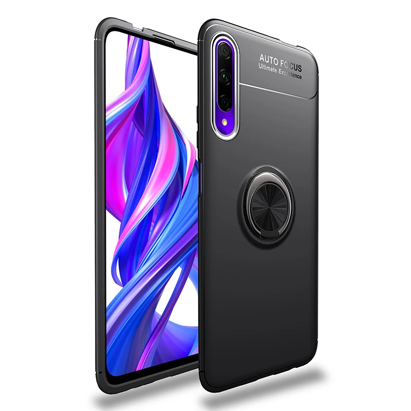 Чехол для Huawei Y9S кольцо держатель на палец матовый мягкий силиконовый бампер