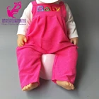 Розовые штаны на лямках + ткань на 43 см, Детская кукла, Одежда для новорожденных, комплект для кукол, Детские тренировочные игрушки