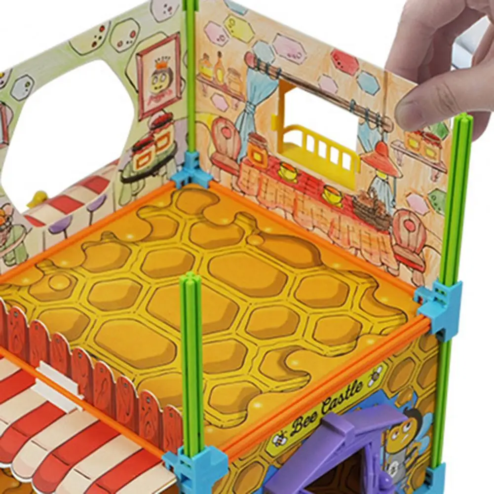 

Puzzle House Model Self Assembly Toy Educational Painting Coloring 3D Jigsaw for Kids