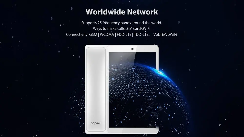 Poptel V9 видеофон 8 дюймов 2 г/16 г bluetooth трубка для дома и офиса IOT устройства планшет телефон note Таблица Поддержка Google play