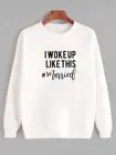 Женская хлопковая толстовка, с принтом я проснулся как этот
