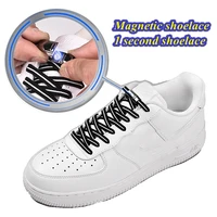 flat magnetic shoelaces no tie shoe laces elastic outdoor unisex leisure sneakers lazy laces safety quick lock black shoe lace