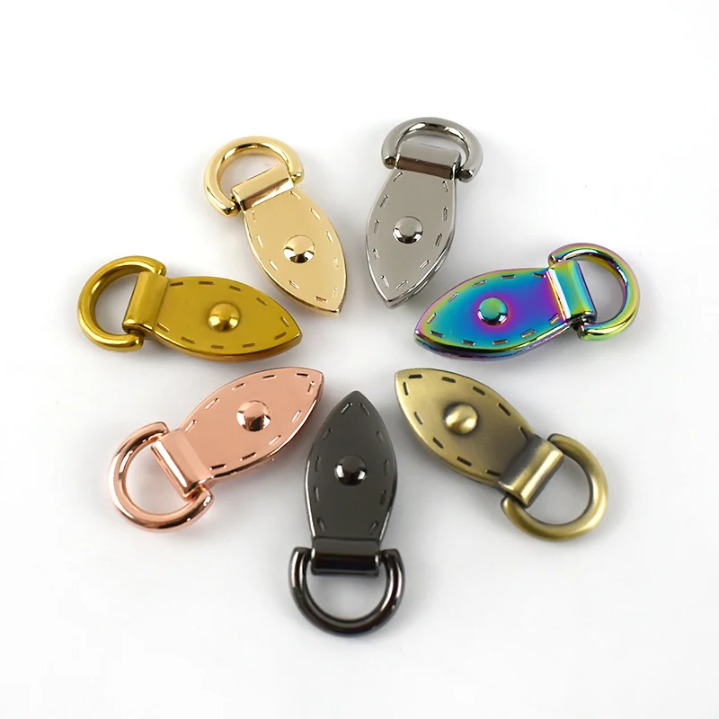 

4/10pcs 10x34/9x30mm Leaf D Metal Buckles Handbag Strap Clasp Bag Side Connector Hanger Keyring Chain Hooks DIY Leather Craft