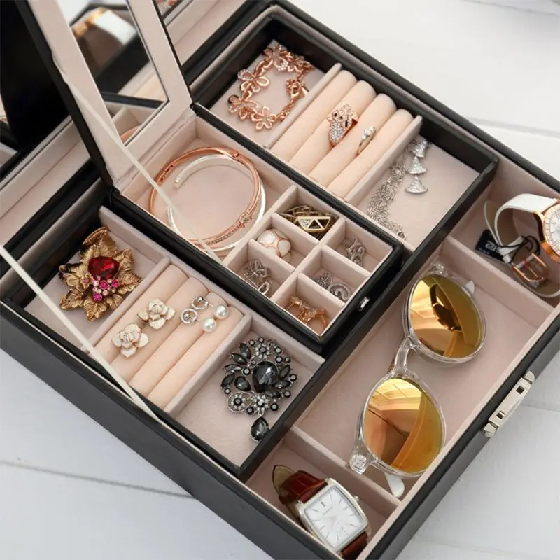 

Solid Color Woodiness environmental PU leather Jewelry Box