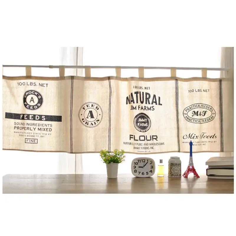 Kitchen Curtain Vintage Style Valances Short Curtains Cotton Window Increase Privacy | Дом и сад