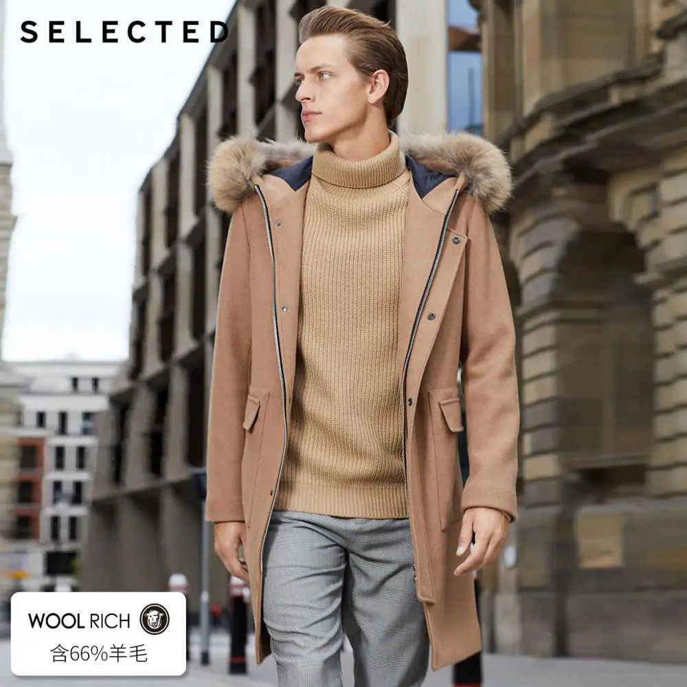 Выбранные Новинка зимы с содержанием шерсти Для мужчин енота меха капюшоном