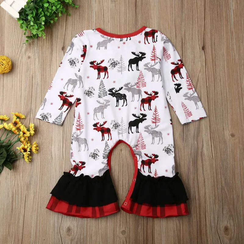 Комбинезон для новорожденных девочек Рождественская Одежда комбинезон с