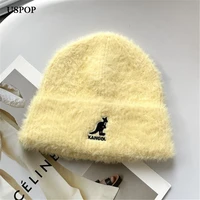uspop new winter hats women beanies skullies animal embroidery thick warm beanies mink velvet knitted hat